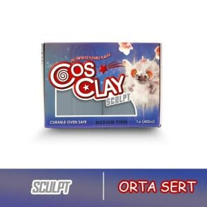 Cosclay SCULPT Gri Esnek Polimer Kil : Orta Sert