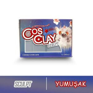 Cosclay SCULPT Gri Esnek Polimer Kil : Yumuşak
