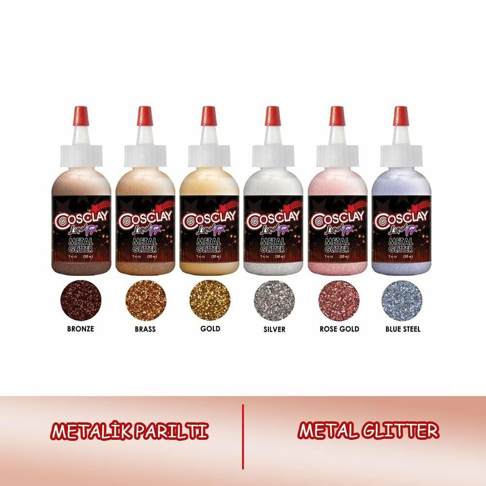 Cosclay Liquid FX – Metalik Sim Efektli Set (6 Renk)