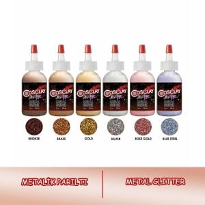 Cosclay Liquid FX – Metalik Sim Efektli Set (6 Renk)