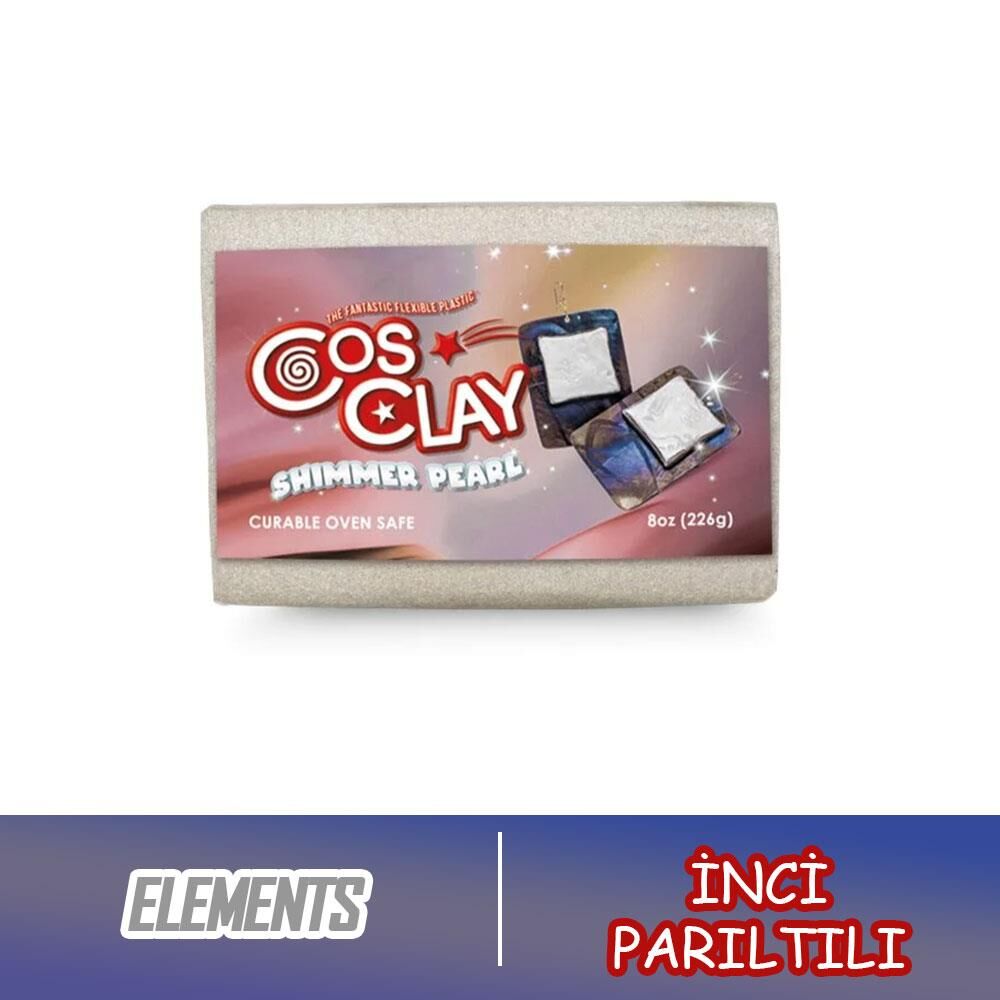 Cosclay ELEMENTS Shimmer Pearl –  İnci Partıltılı Esnek Polimer Kil