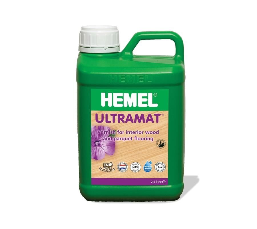 HEMEL Ultramat Tek Komponentli Su Bazlı Parke Cilası - 2,5 LT