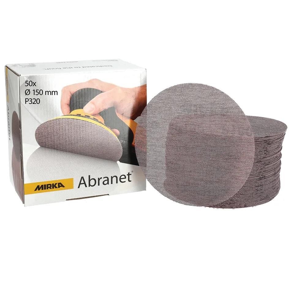 MIRKA Abranet 150 mm Cırtlı Disk Zımpara P80 50'li Paket