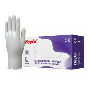 BEYBİ Lateks Pudralı Eldiven 100 adet - L