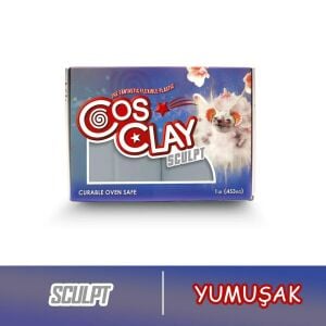 Cosclay SCULPT Gri Esnek Polimer Kil : Yumuşak