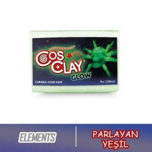 Cosclay ELEMENTS Glow Green – Karanlıkta Parlayan Polimer Kil