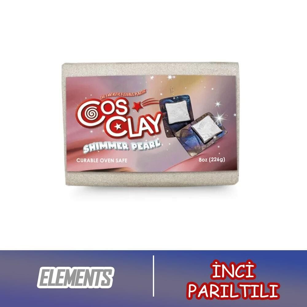 Cosclay ELEMENTS Shimmer Pearl –  İnci Partıltılı Esnek Polimer Kil