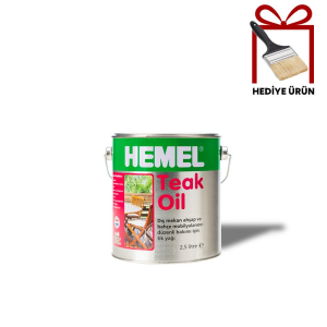 HEMEL Teak Oil - 1.Sınıf Tik Yağı 2,5 LT (FIRÇA HEDİYELİ)