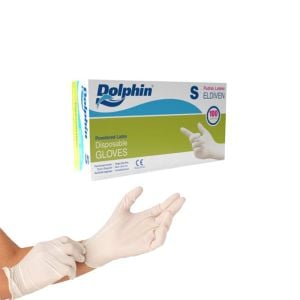 DOLPHIN Pudralı Lateks Muayene Elidiveni 100 Adet- S